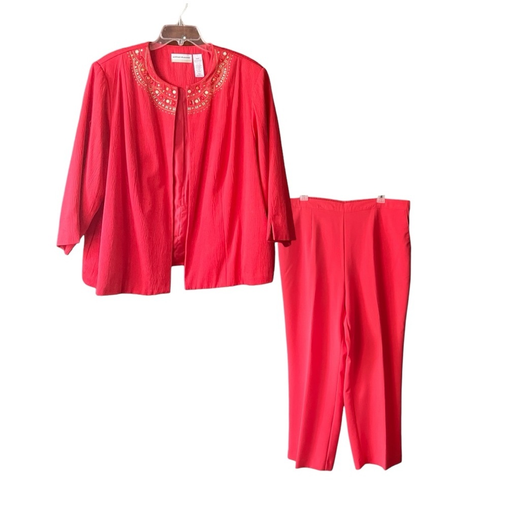Vintage Alfred Dunner Jacket and Pant Rayon Blend Set. Size 20W